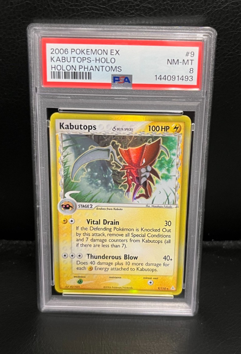 Kabutops PSA 8 #9/110 EX Holon Phantoms 2006 Holo Rare Pokemon TCG Trading Card