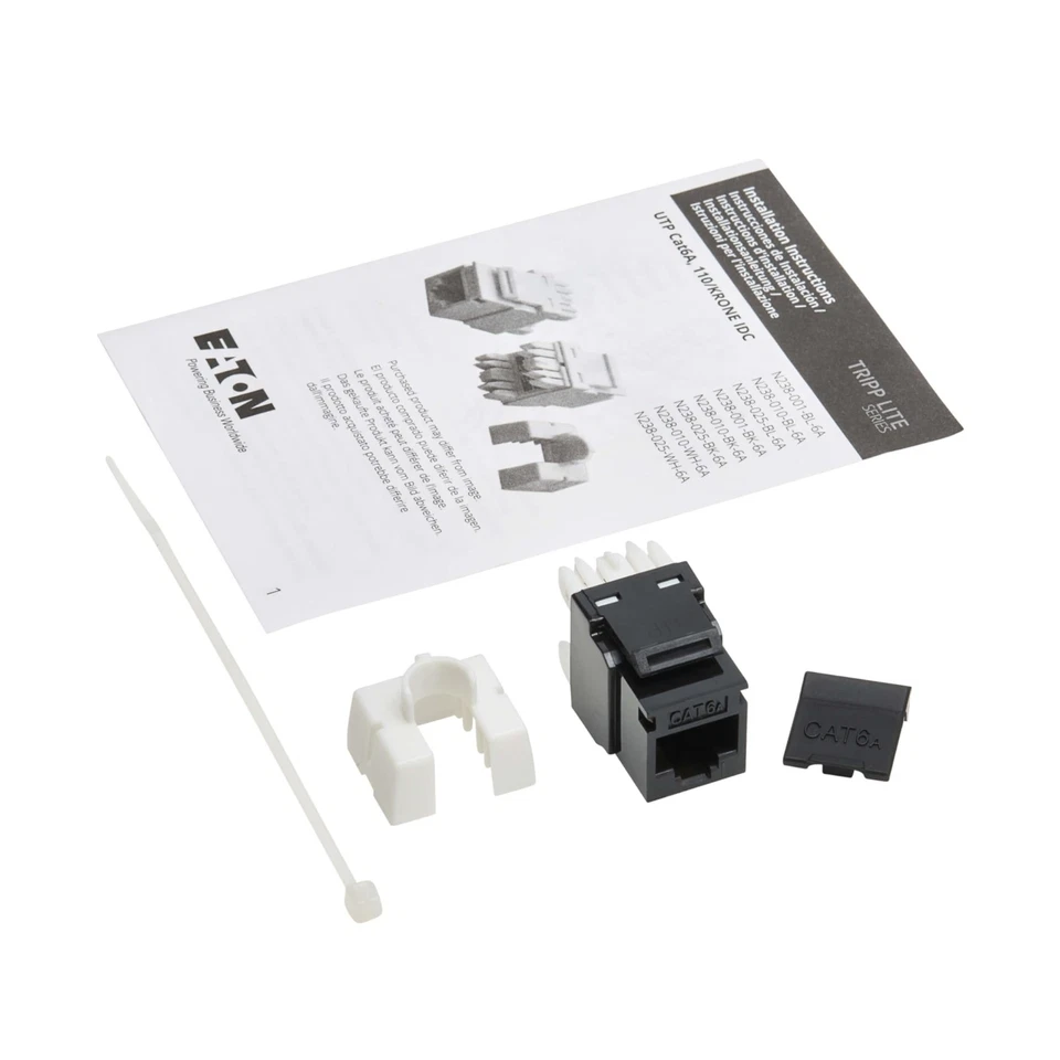 Pack de 25 conectores Keystone Tripp Lite Cat6 4PPOE negros Foto 4 de 4