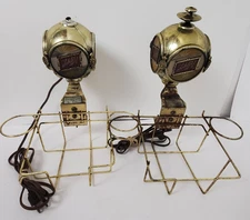 Vintage  Pair SCHLITZ BEER LIGHTED BAR Condiment & Napkin Caddy