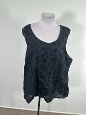 Avenue Women’s Black Color 100% Linen Sleeveless Top Size 22/24