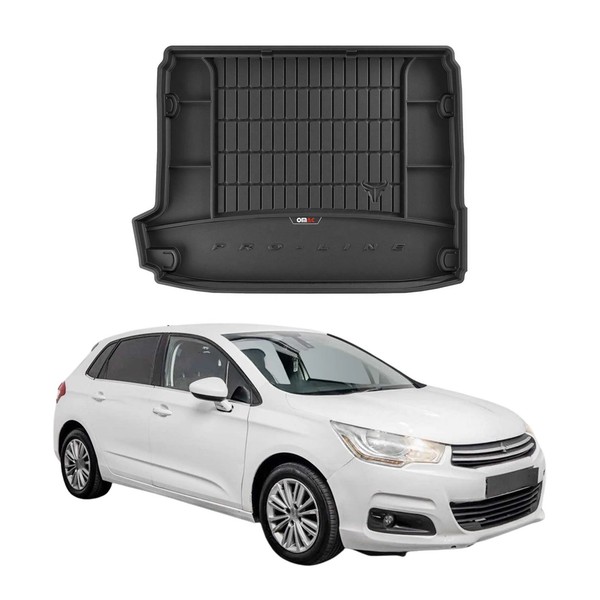 Omac Gummi Kofferraumwanne FüR Citroen C4 II 2010-2018 TPE Laderaumwanne Schwarz-image