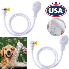 2  Portable Sink Spray Hose Handheld Pet Faucet Sprayer Pet Hair Wash Bath 51"