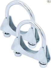2 Pack 1.77" U Bolt Clamp Saddle-Style Muffler Exhaust Clamps on T Size: 1-3/4
