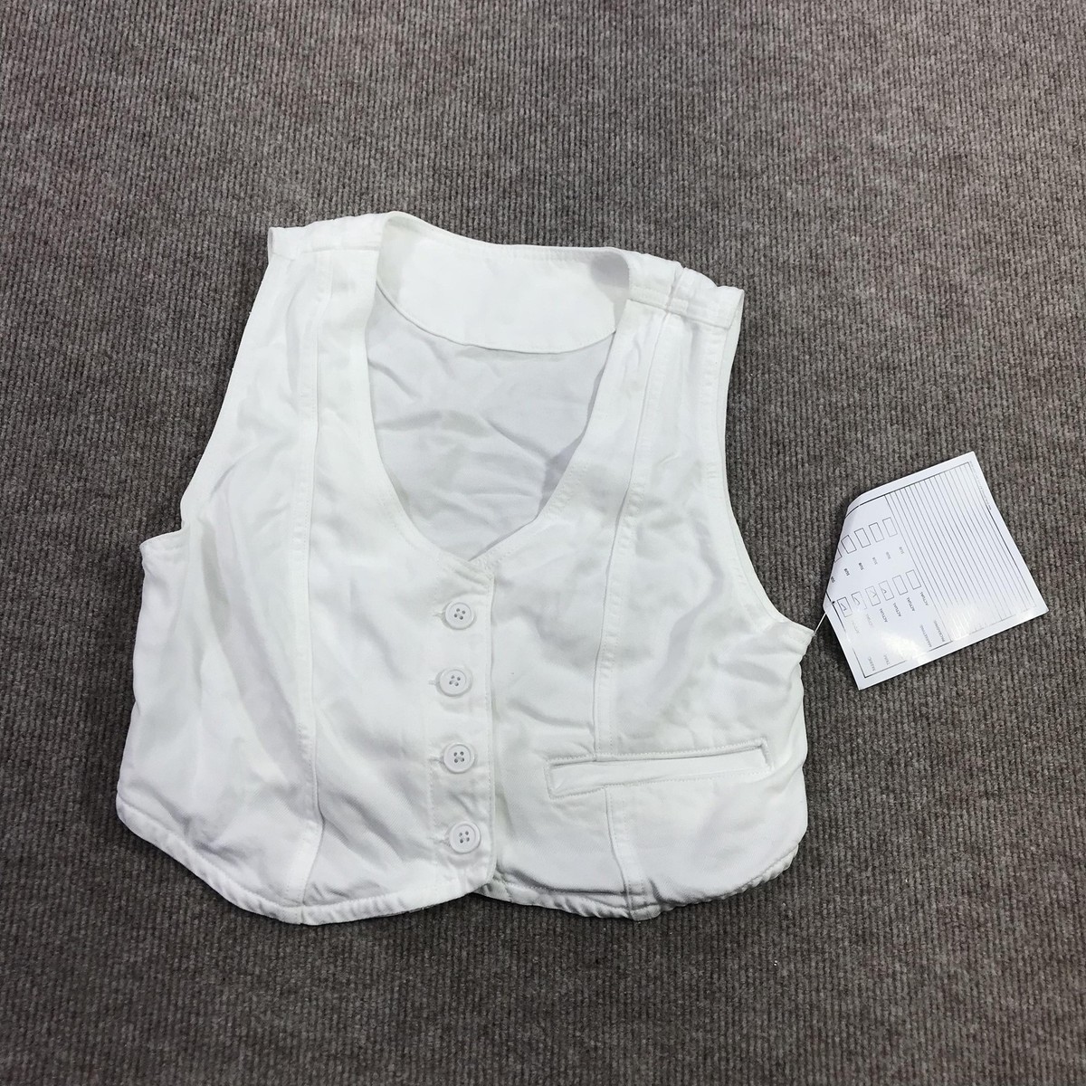 ユウ Lucky Brand Liquid Vest Womens Medium White Button Front Buckle