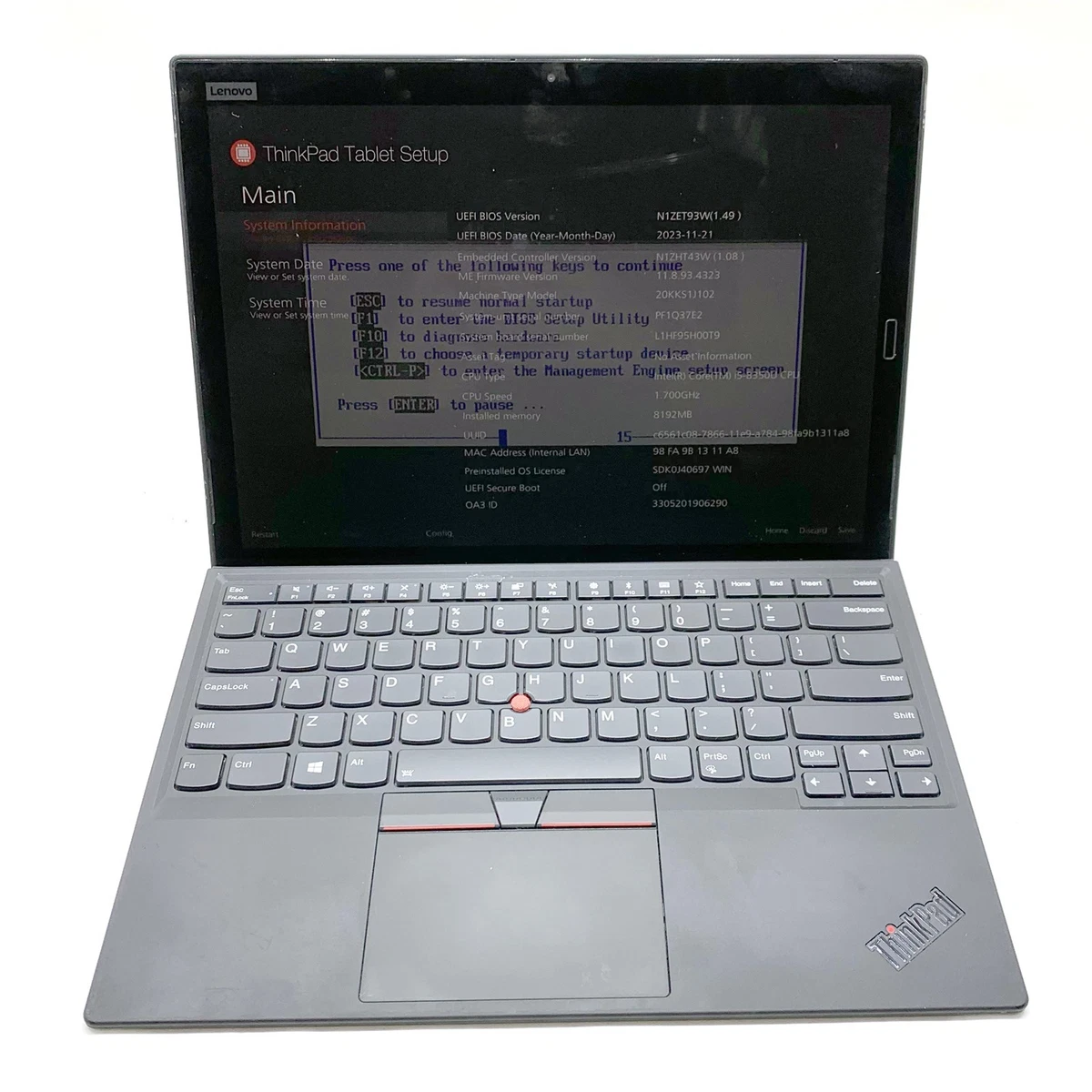 Lenovo ThinkPad X1 8 GB RAM PC Laptops & Netbooks 256 GB SSD
