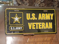 Official U.S. Army Veteran License Plate NEW AND SEALED Proudly Made In The USA