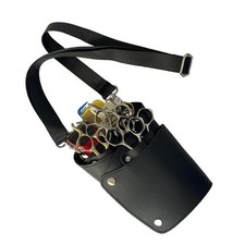 Hairdresser Scissors Bag PU Leather Versatile Black Scissors Pouch