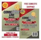 Comic ProLine Bags & Boards 35 Pre-Made w/ Stickers (Regular) - FREE Shipping!