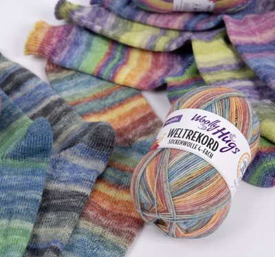Woolly Hugs WELTREKORD SOCKENWOLLE - Stricken - Mitmachen - Gutes tun