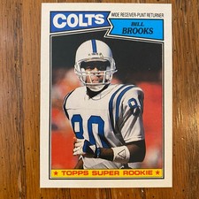 Vintage 1987 Topps Bill Brooks Super Rookie #378 Colts NFL Football Trading Card. rookie card picture