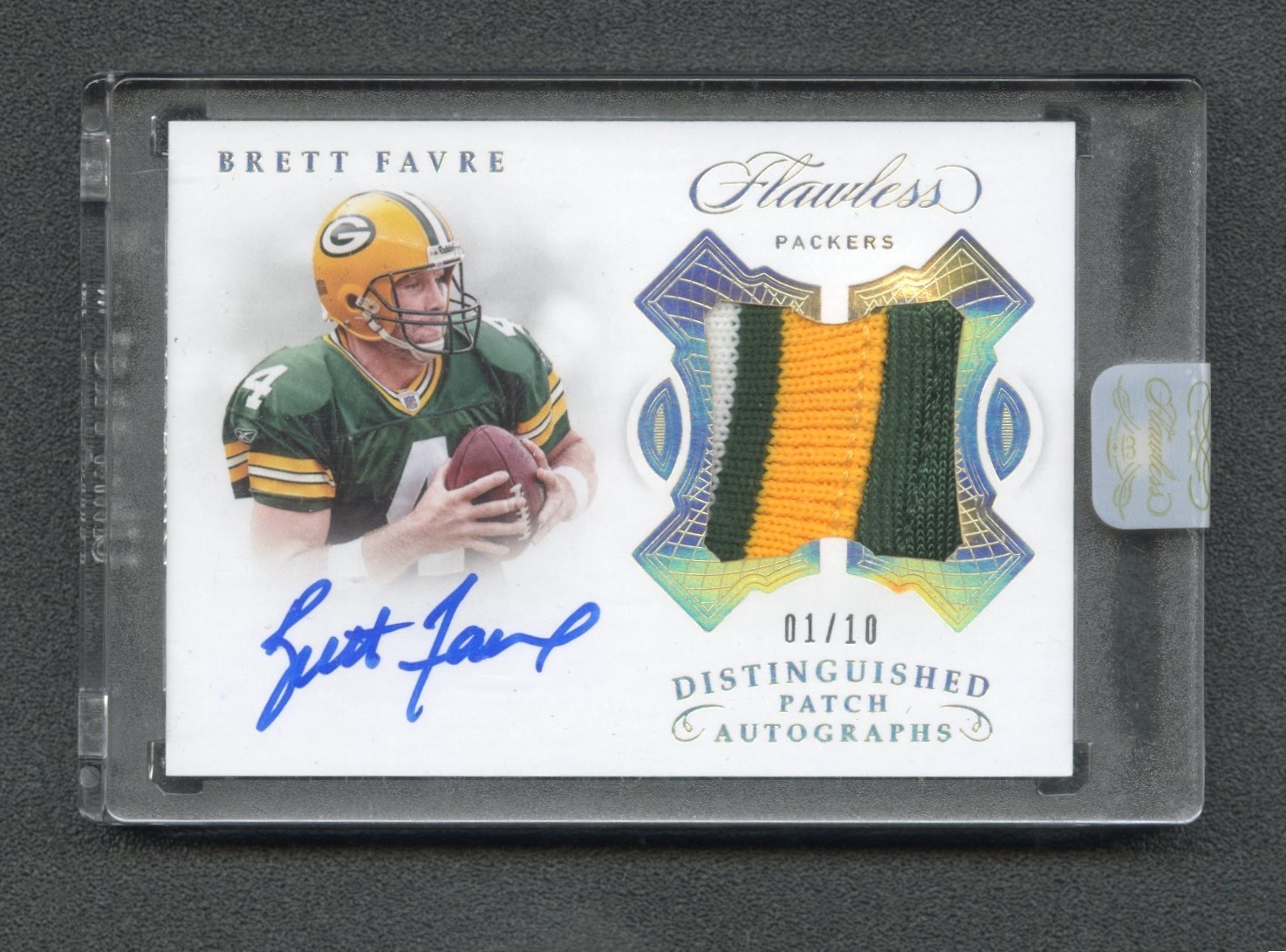 2018 Flawless Distinguished Patch Brett Favre Auto /10 1/10 Gold Sealed HOF DIBF