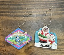 Alaska Christmas Ornaments 2 Souvenir Travel Holiday