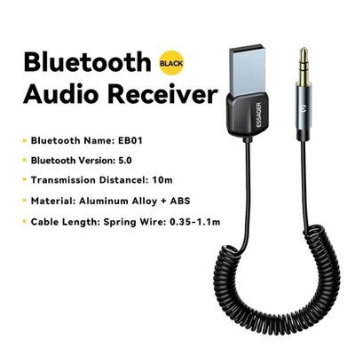 Bluetooth Car Audio Cable 5.0 Transmitter Wireless Receiver Car AUX 3.5mm Jack