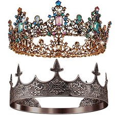 Sureio 2 Pcs King and Queen Crowns Set, Noble Style