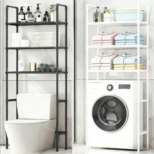 Over The Toilet & Laundry 3 Tier Storage Rack Stainless Steel Shelf Bathroom +
