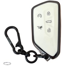 EJOAOJE Smart Key Protective Shell for Volkswagen Fob Cover with White