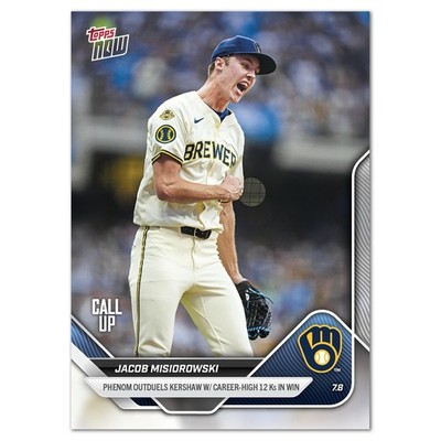 Jacob Misiorowski Call-Up 12 K's Career High 2025 MLB Topps NOW