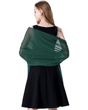 Soft Chiffon Scarfs Shawls and Wraps for Evening Dresses One Size Dark Green