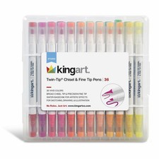 Dual Tip Art Markers 36 Piece Set Chisel Fine Tip with Travel Case