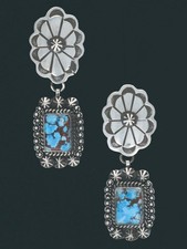 Natural Golden Hill Turquoise Earrings By Navajo Artist John Nelson