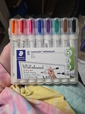STAEDTLER Lumocolor Whiteboard Markers 8 Count Assorted Colours Dry Wipe Pens