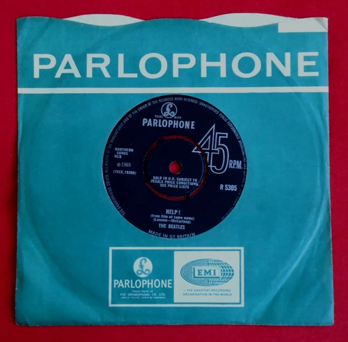 THE BEATLES - HELP -2/-2 UK 1965 1st PRESS 7" VINYL EX/VG