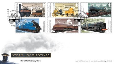 GB 2025 STEAM LOCOMOTIVES First Day Cover Stamp Set Darlington pmk issue 25/9/25