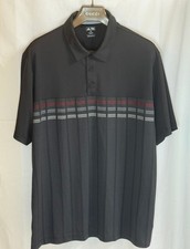 Adidas Men's Short Sleeve w/ Collar 1/4 Button Polo Shirt - Charcoal Black - 2XL