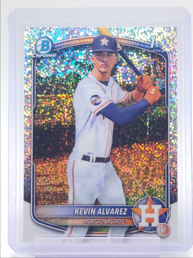 KEVIN ALVAREZ 2025 BOWMAN CHROME 1ST SPECKLE REFRACTOR ASTROS /299 Q2491