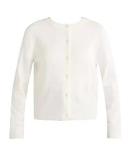 Free Assembly Womens Cardigan Size M Cream Cozy Yarn Crewneck Button Front Soft