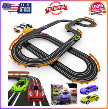 Slot Car Race Track Sets with 4 High-Speed Racing Car, Gifts Toys for Boys Kids