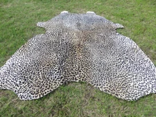 LARGE ! LEOPARD print printed Cowhide Rug natural Cow Hide Skin zebra tiger LP