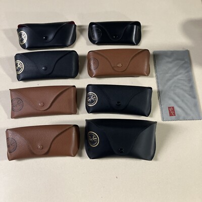 Lot of 8 Genuine Ray-Ban Sunglasses Case Semi Hard Brown  display picture 3
