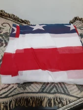 Women's Patriotic American Flag Print Sheer Scarf  39" WIDE X 79" LONG