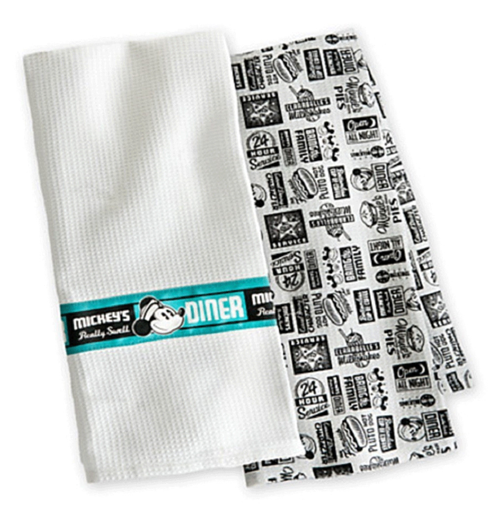 Disney Parks Mickey Mouse Really Swell Diner Kitchen Towel Set