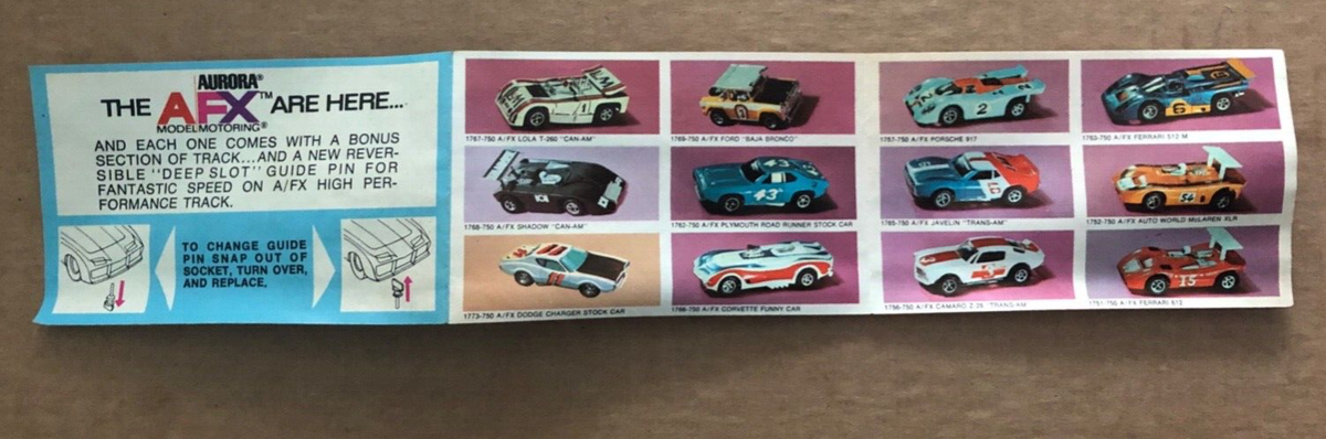 Vintage AURORA AFX Pamphlet Fold-Out Booklet HO Slot Car Catalog