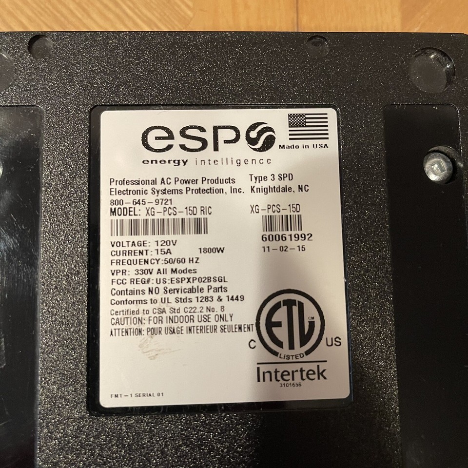 ESP Power Conditioning System XGPCS15D RIC Surge Protector Tested