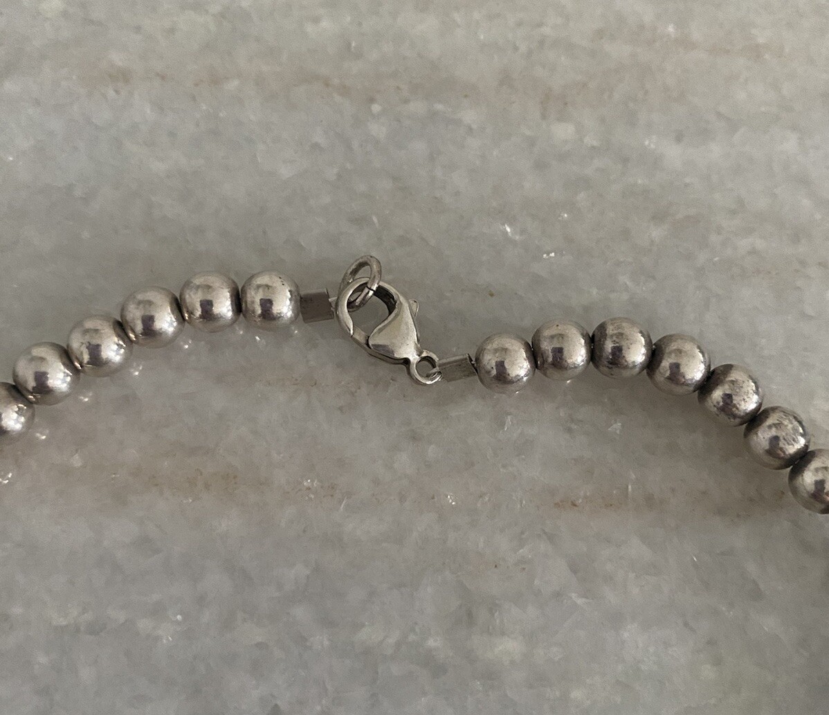 Beautiful Solid Sterling Silver 925 Beaded Neckla… - image 3