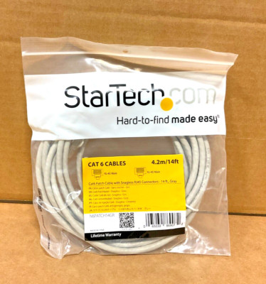 StarTech RJ45 CAT-6 Patch Cable, Molded - 14 feet - Gray - (N6PATCH14GR)  ️  ️
