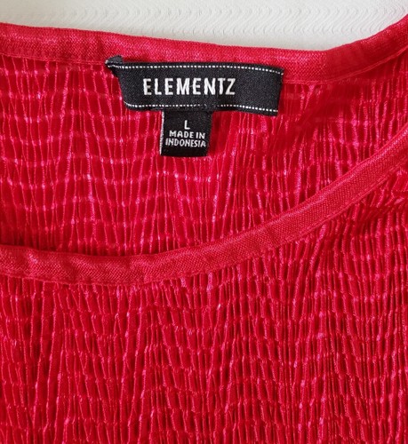 Elementz Women's Size L Blouse Red Pullover - Picture 2 of 4