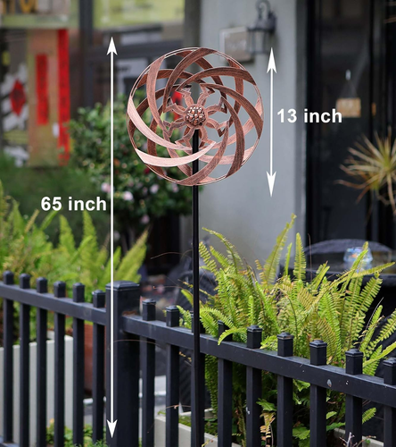 Metal Kinetic Wind Spinner Mandala Sculpture Yard Garden Lawn Patio Decoration - Picture 6 of 12