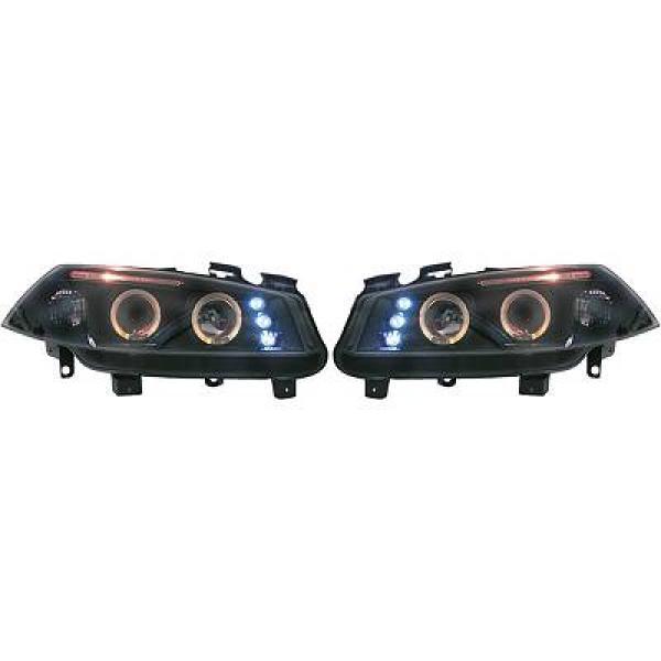 Scheinwerfer Passend FüR Set Renault Megane Baujahr 02-05 Klarglas/Schwarz-image