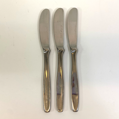Russel Wright PINCH Oneida Stainless Flatware 3 x Dinner Knives 7 1/2" - Picture 5 of 8