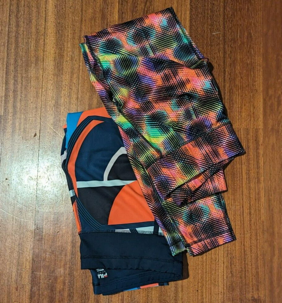 Due Paia Leggings Da Donna Colorati Fila Media (capri caviglia) usati delicatamente