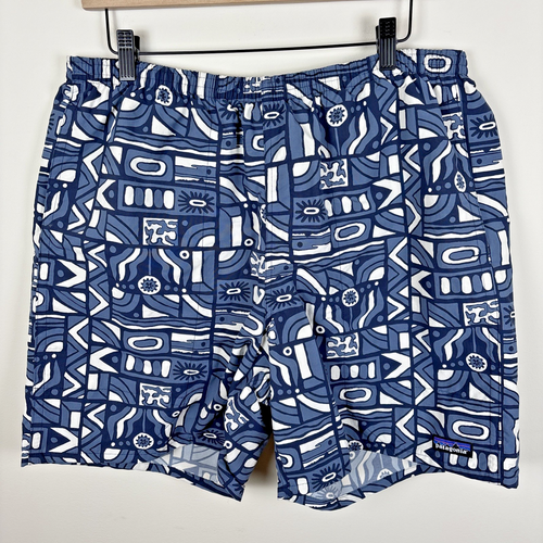 Patagonia Shorts Baggies Longs 7" Mens Sz L Lined Aquatic New Visions New Navy - Picture 2 of 9