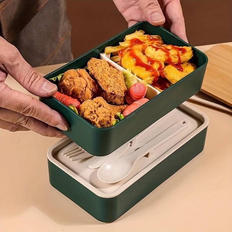 Boîte bento repas lunch box bamboo style japonais micro-ondes boîte repas couverts nomades