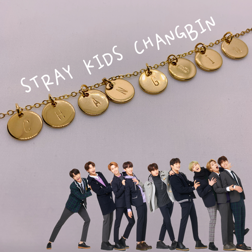 Stray Kids Kpop Gold Necklace Bracelet 10mm Pendant | Felix Hyunjin Han Lee Know - Picture 3 of 11