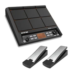 New All-in-one Drum Pad Electric Drum Percussion Pad Multipad 1-2 Foot Pedal
