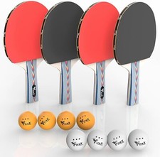 ViCorex Premium Table Tennis Set 4 Player 3 Star Quality Balls & Paddles + Case