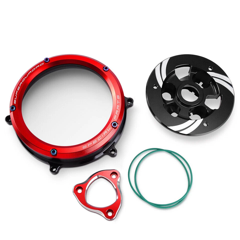 For Ducati 1199 959 Panigale V2 CNC Racing Clear Clutch Cover & Spring Retainer - Image 4 of 4